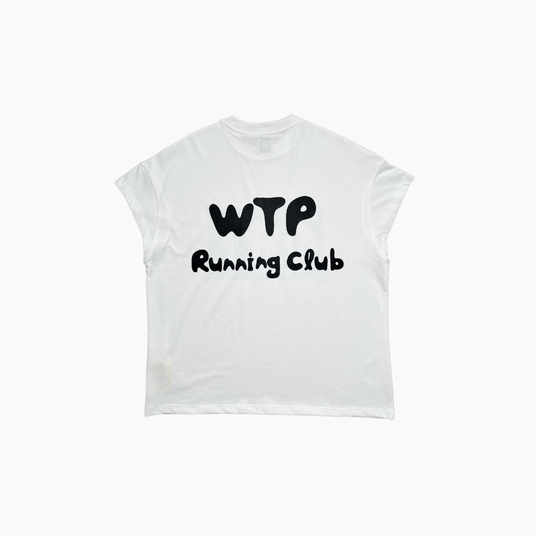 WTP “RUNNING MAN” Sleeveless Tank Top | White