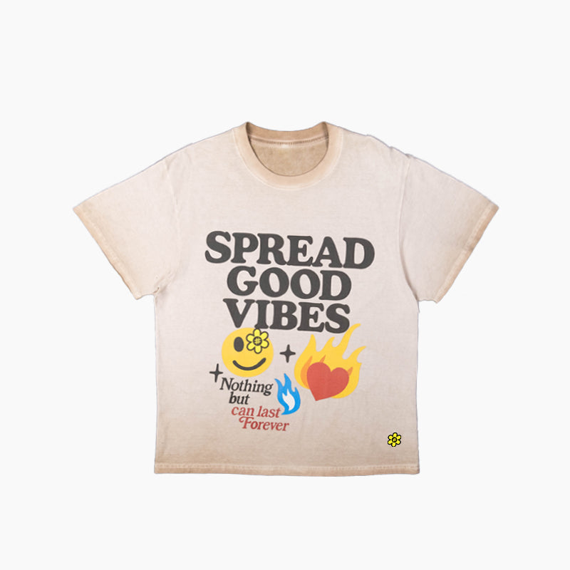 "GOODVIBES" Tee | Washed White