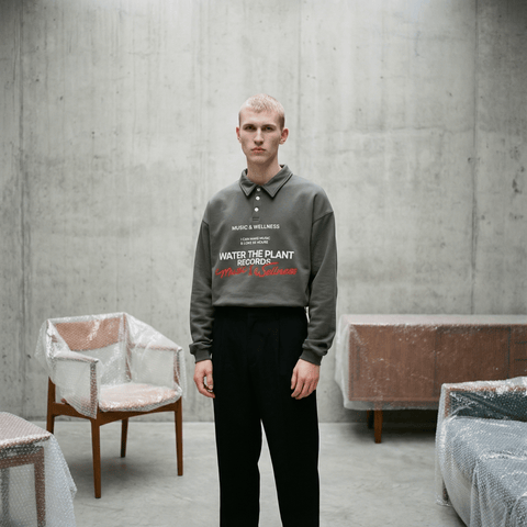 "Music Records" L/S Polo | Dusk