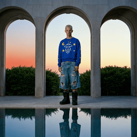 "Starry Night" Sweater | Cobalt Blue