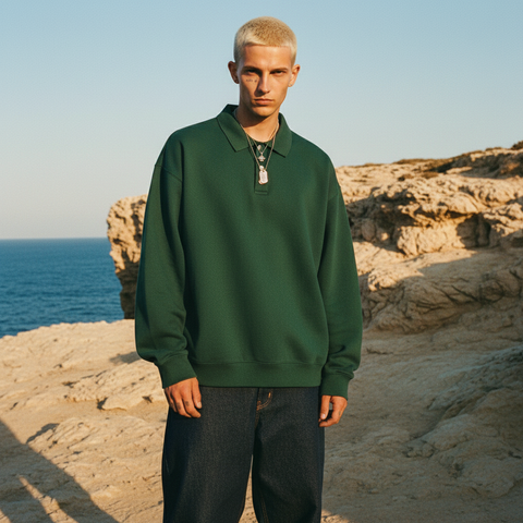 Blanks L/S Polo | Dark Green